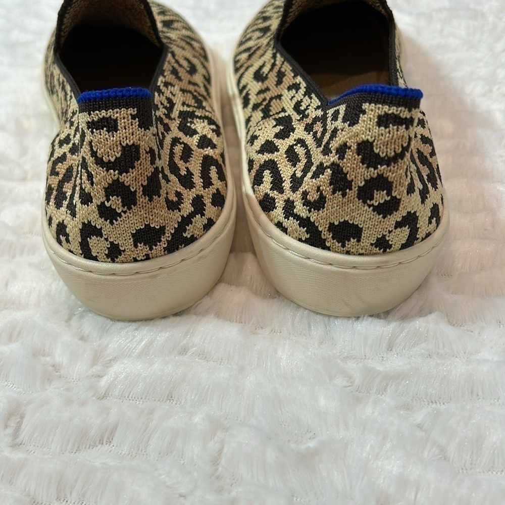 Rothy’s New wild cat leopard animal print slip on knit sneaker women’s size 7 - Picture 6 of 10